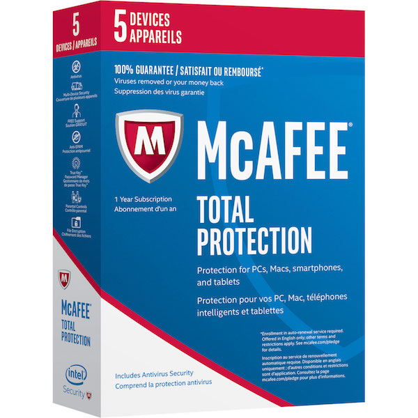 Image of McAfee total protection box