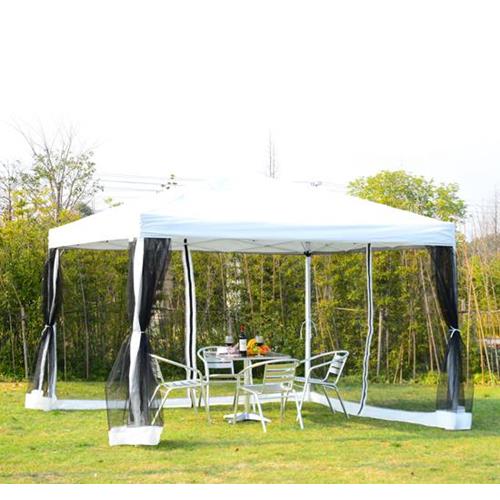 Outsunny 10x10ft Pop Up Wedding Party Tent Gazebo Canopy with Removable Mesh Curtains and Carry Bag, White