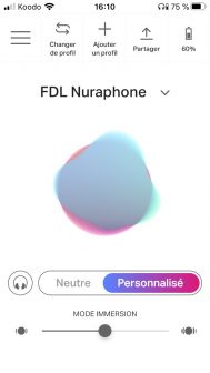 L'appli Nura calcule un profil de rendu sonore personnalisé en fonction des caractéristiques de l'oreille.