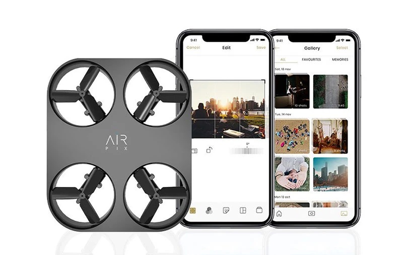 Image of AirPix Drone with cellphone