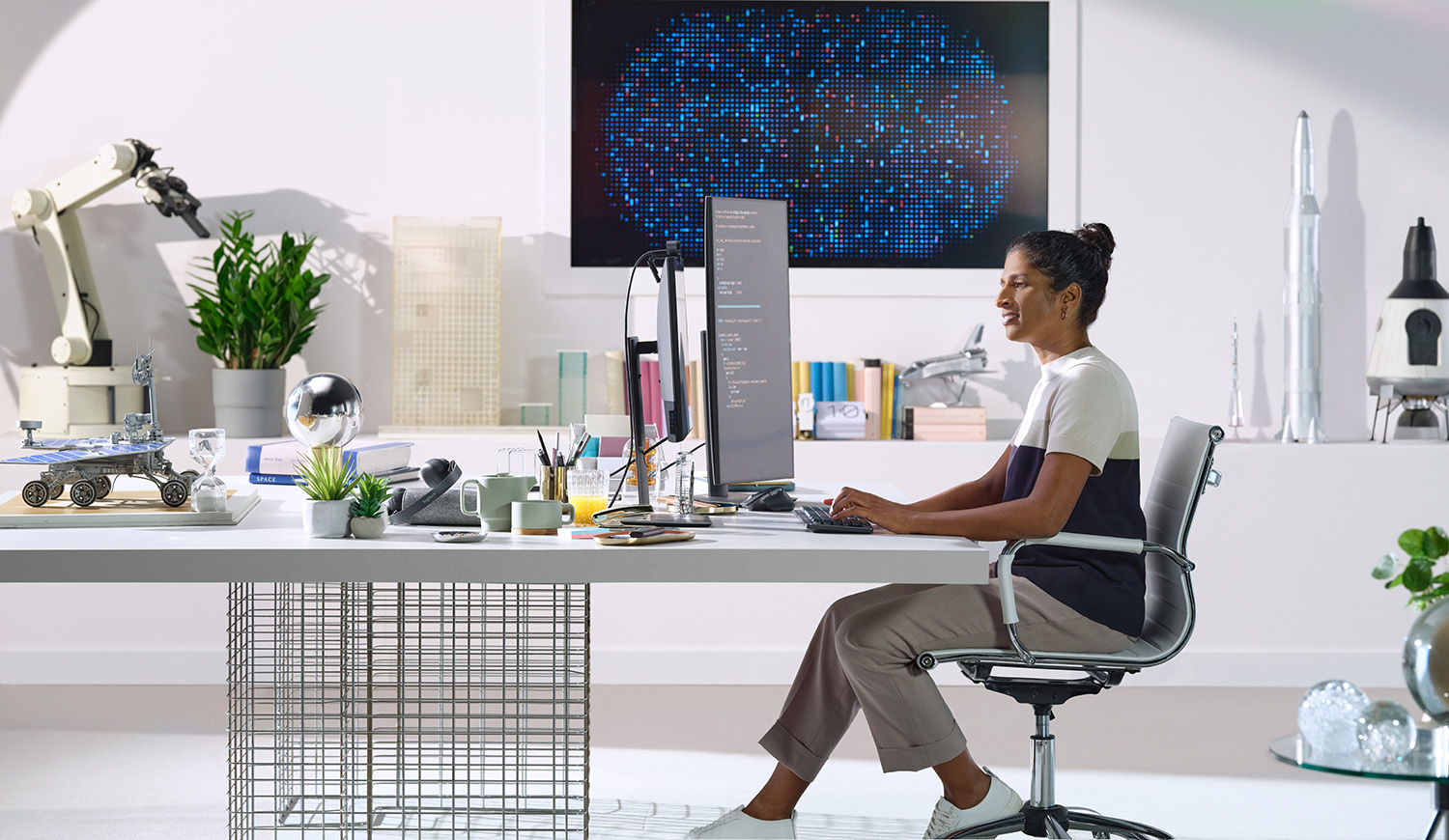Image of woman working on office