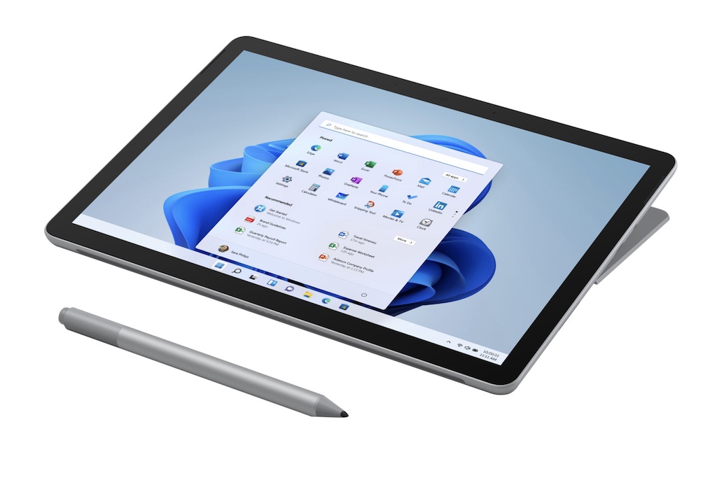Tablette deux en un Surface Go 3 de Microsoft, avec son stylet.