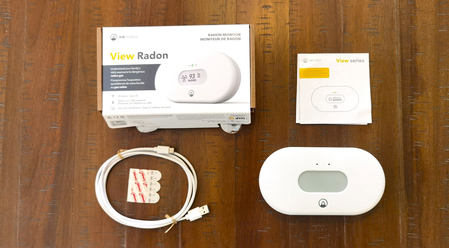 ouverture de la boite Moniteur de radon View Smart d'Airthings