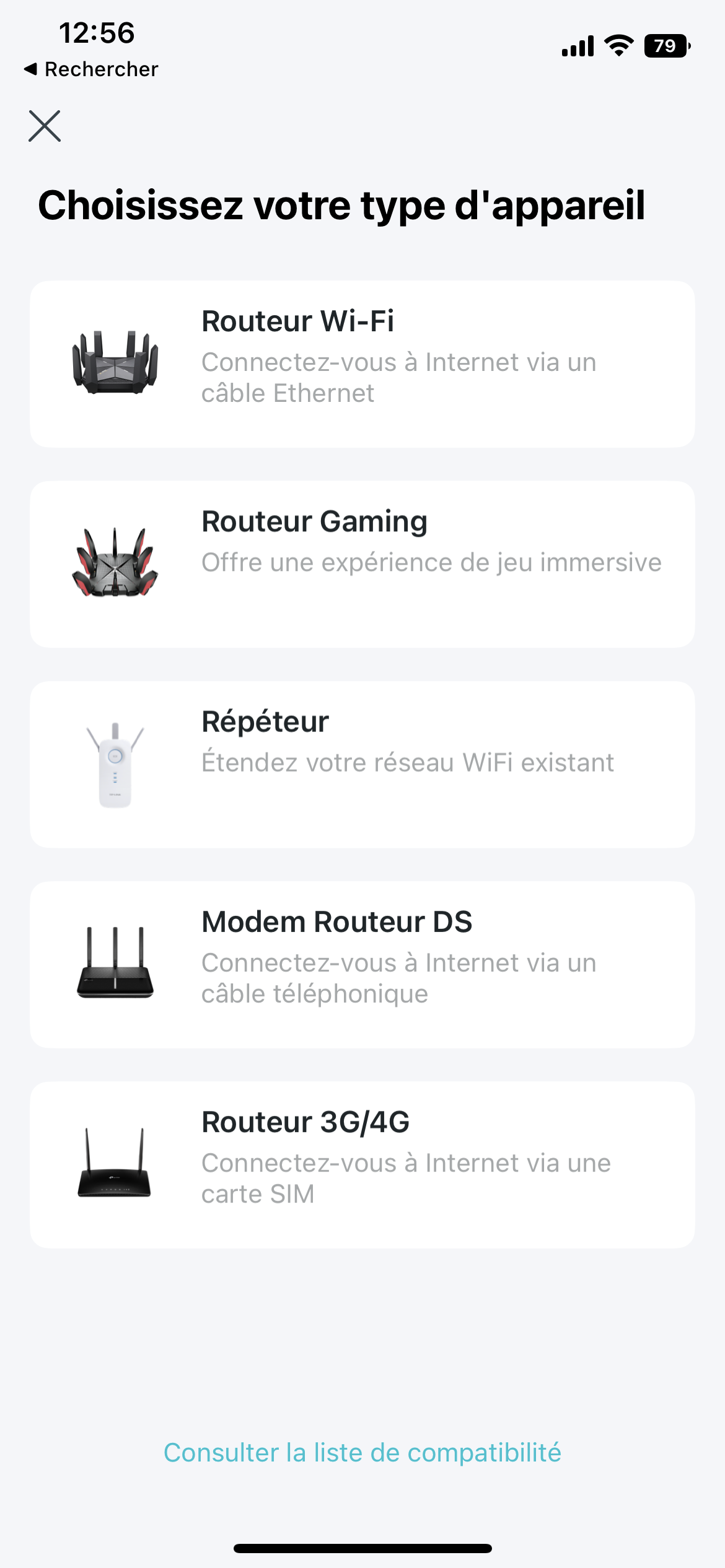 Image of Tether installation steps for routeur on iOS