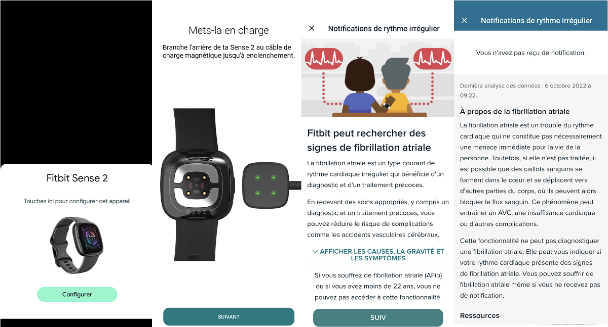 application mobile Montre intelligente Sense 2 de Fitbit