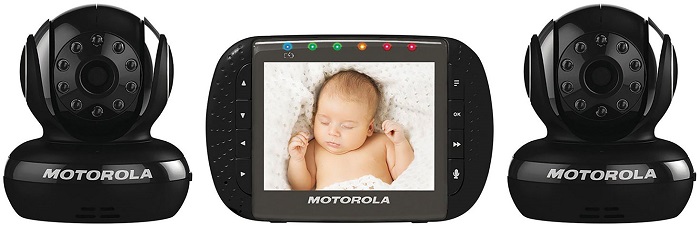 Interphone de surveillance vidéo pour bébé 3,5 po à vision nocturne IR de Motorola