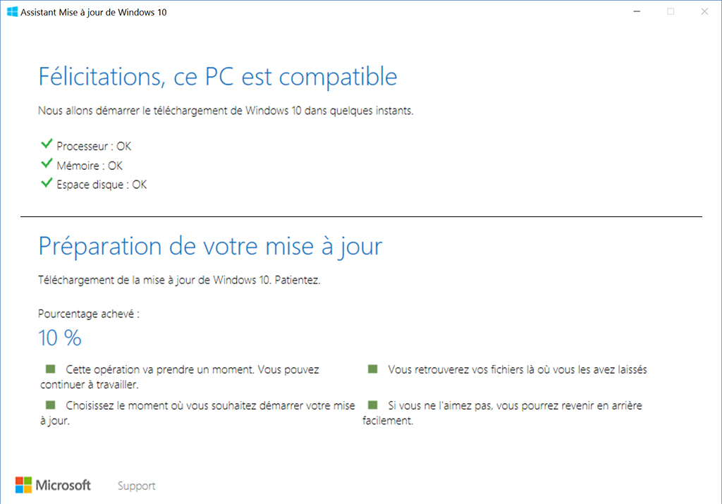 Windows 10 mise à jour des créateurs - Windows Update