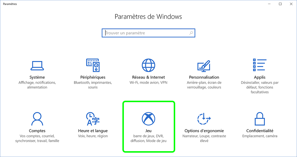 Windows 10 mise à jour des créateurs Jeux