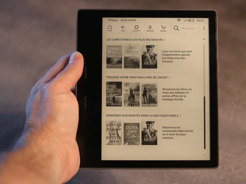 Liseuse Kindle 2019 avec éclairage disponible