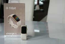 Image of Fitbit Charger 5 on table with box