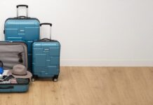 ensemble de 3 valises avec linges pour partir en voyage