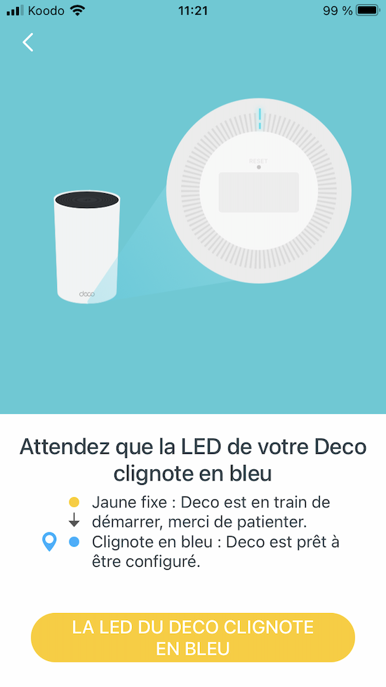 L'appli Deco guide la configuration du réseau de façon très efficace.