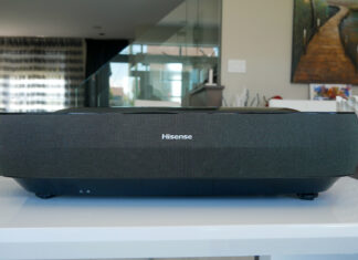 Image of Hisense 100L9G projector on table