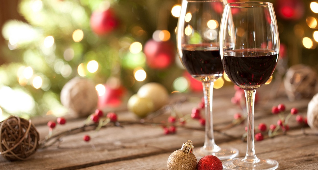 coupes de vin Noel