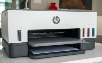 Image of HP 6001 Smart Tank printer on table