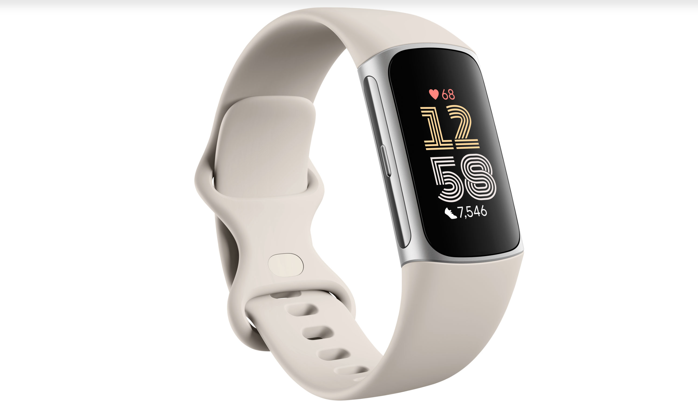 moniteur Fitbit avec écran couleur charge 6 bracelet couleur blanc