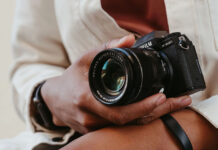Image of Fujifilm X-S20 camera in hands