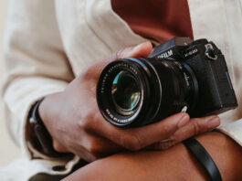 Image of Fujifilm X-S20 camera in hands
