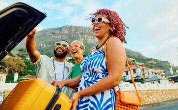 A group of people ready to travel