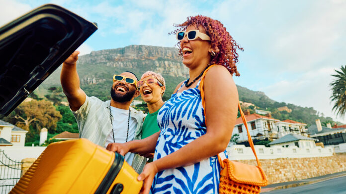 A group of people ready to travel