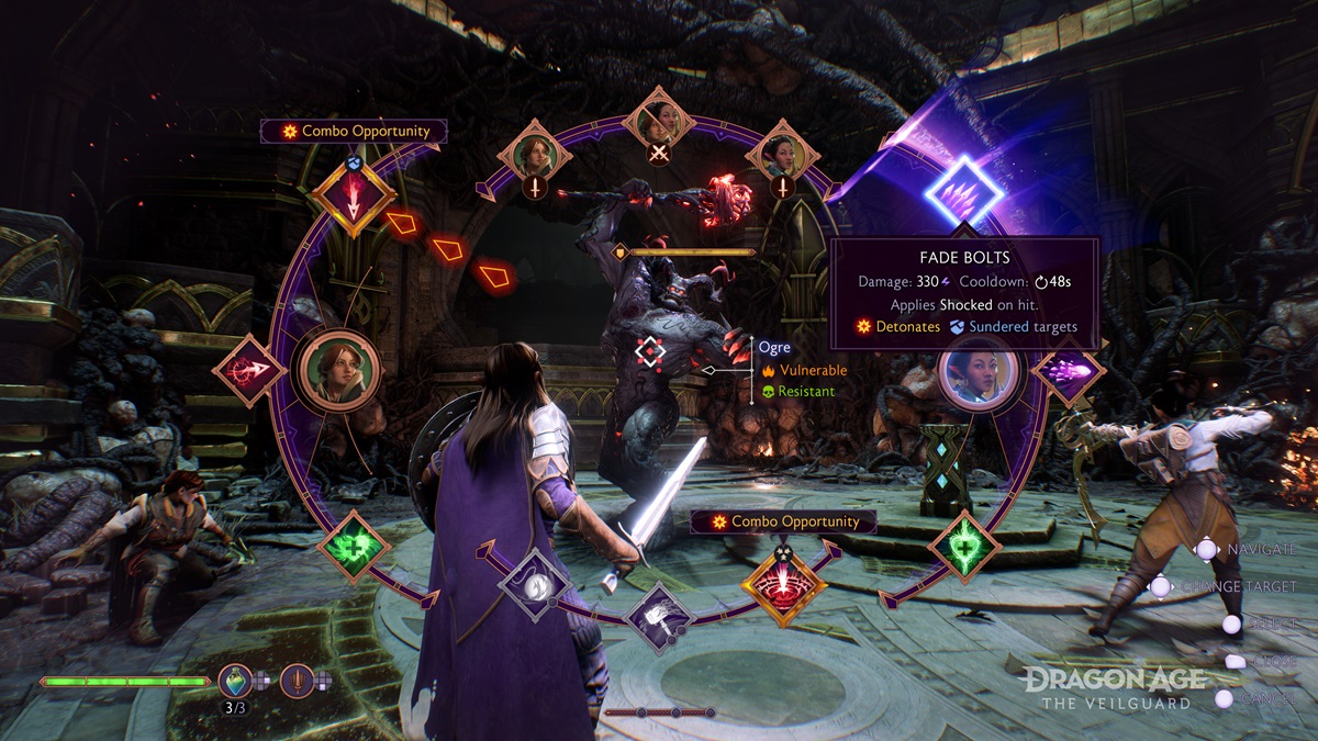 Screenshot of Dragon Age: The Veilguard in combat