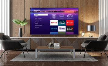 Image of Roku TV in living room