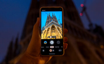 Taking low-light photo with Google Pixel 8 Pro.
