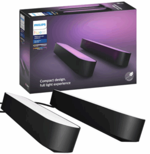 Trousse de barres lumineuses intelligentes DEL Hue Play de Philips - Ensemble de 2 - Noir