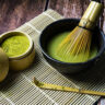matcha powder, matcha whisk (chasen) and bowl (chawan)