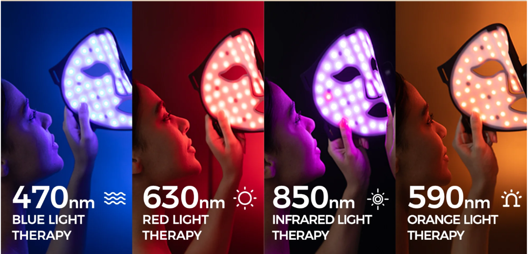 quatre couleurs de masques LED pour bien choisir un masque LED pour le visage