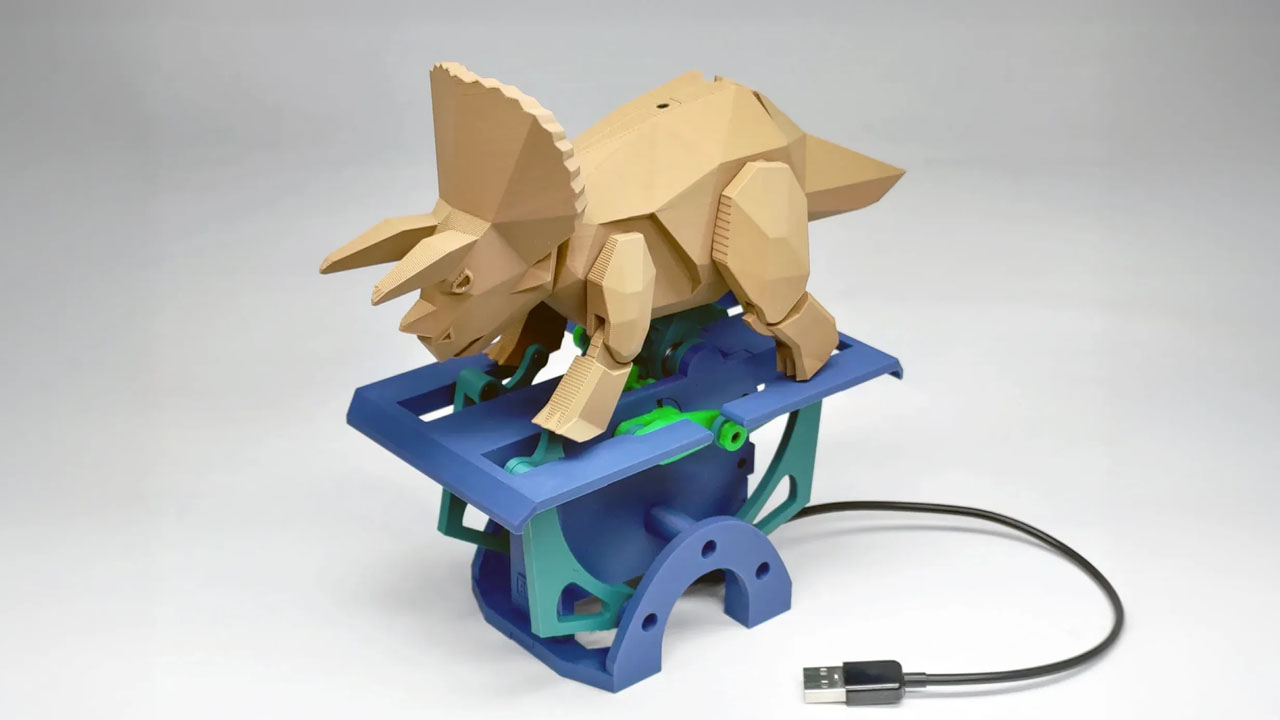 image d'un dinosaure imprimé en 3D avec une imprimante Bambu Lab