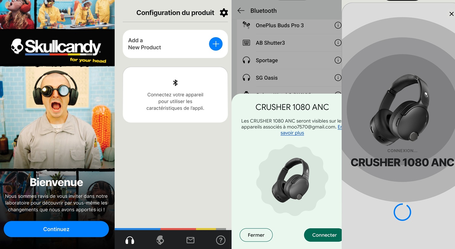 Application Skullcandy pour configurer le casque Crusher 1080 ANC